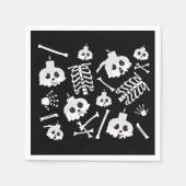 Halloween Skeleton Skull Bones Muster Serviette (Vorderseite)
