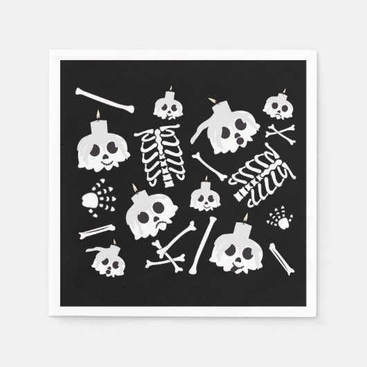 Halloween Skeleton Skull Bones Muster Serviette (Vorderseite)