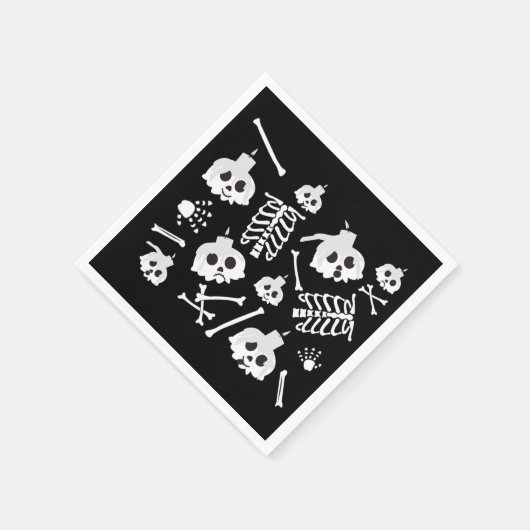 Halloween Skeleton Skull Bones Muster Serviette (Ecke)
