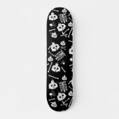 Halloween Skeleton Skull Bones Muster Skateboard (Vorne)
