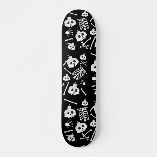 Halloween Skeleton Skull Bones Muster Skateboard (Vorne)