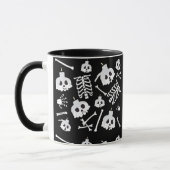 Halloween Skeleton Skull Bones Muster Tasse (Links)