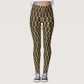 Halloween Skeleton Skull Pattern Brown Leggings (Vorderseite)