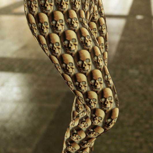 Halloween Skeleton Skull Pattern Brown Leggings