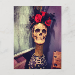 Halloween Skeleton Skull Postcard Postkarte