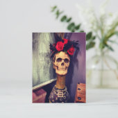 Halloween Skeleton Skull Postcard Postkarte (Stehend Vorderseite)