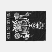 Halloween Skeleton Skull Women Drink Kaffee Nev Fleecedecke (Vorderseite (Horizontal))