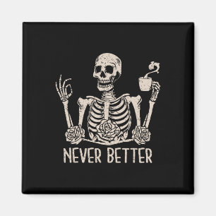 Halloween Skeleton Skull Women Drink Kaffee Nev Magnet
