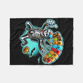 Halloween Skeleton Skydiving Fleecedecke (Vorderseite (Horizontal))