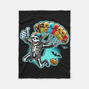 Halloween Skeleton Skydiving Fleecedecke