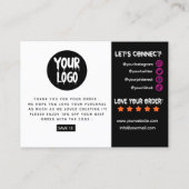 Halloween Skeleton Small Business Danke Visitenkarte (Rückseite)