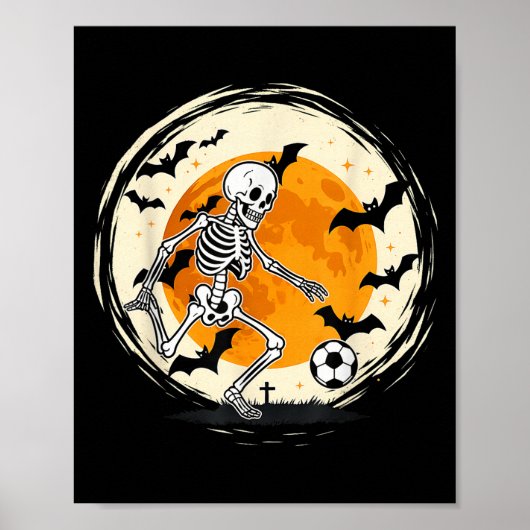 Halloween Skeleton Soccer Funny Football Kostüm M Poster (Vorne)
