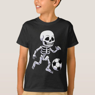 Halloween Skeleton Soccer Player Boys Kinder T-Shirt