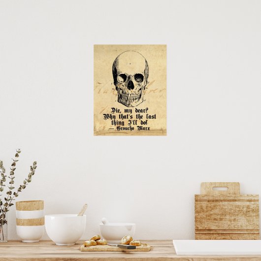 Halloween Skeleton Spaß Poster (Küche)