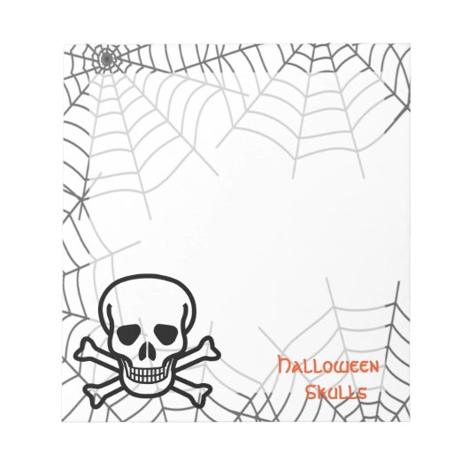 Halloween Skeleton Spirit Web Notizblock (Vorderseite)