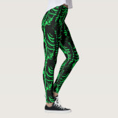 Halloween Skeleton Spooky Doodle Pattern Neon Leggings (Rechts)