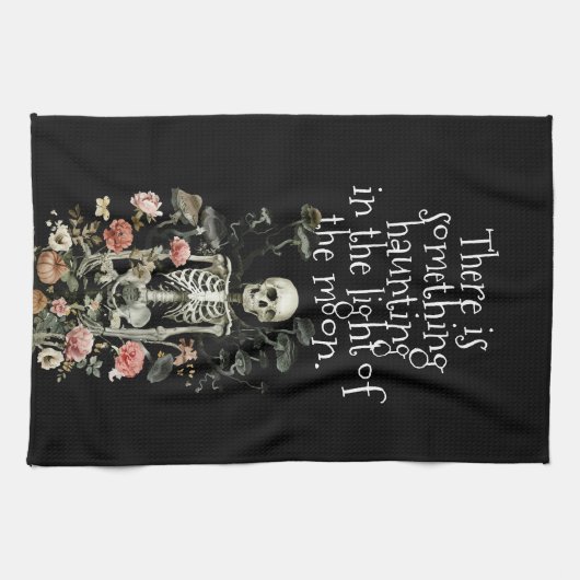 Halloween Skeleton Spuk Forest Black Geschirrtuch (Horizontal)