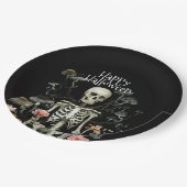 Halloween Skeleton Spuk Forest Black Pappteller (Schrägansicht)