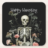Halloween Skeleton Spuk Forest Black Rechteckiger Pappuntersetzer (Vorderseite)