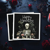 Halloween Skeleton Spuk Forest Party Black Serviette