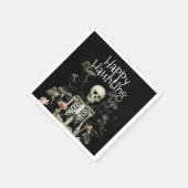 Halloween Skeleton Spuk Forest Party Black Serviette (Ecke)