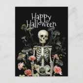 Halloween Skeleton Spuk Forest Save the Date Postkarte (Vorderseite)