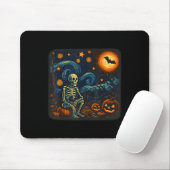 Halloween Skeleton Starry Night Van Gogh Pumpkin M Mousepad (Mit Mouse)