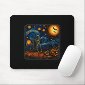 Halloween Skeleton Starry Night Van Gogh Pumpkin M Mousepad (Mit Mouse)