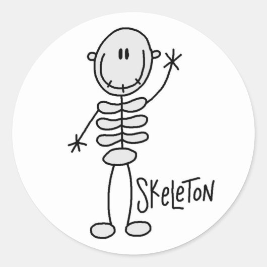 Halloween Skeleton Strichmännchen Sticker (Vorderseite)