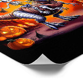 Halloween Skeleton T-rex Ride Poster (Ecke)