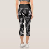 halloween skeleton toile rococo antique skull capri leggings (Rückseite)
