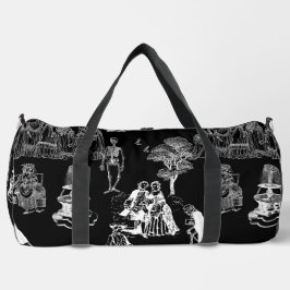 halloween skeleton toile rococo antique skull duffle bag