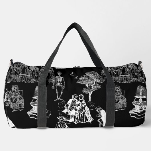 halloween skeleton toile rococo antique skull duffle bag (Vorderseite)