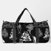 halloween skeleton toile rococo antique skull duffle bag (Rückseite)