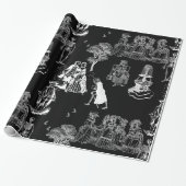 halloween skeleton toile rococo antique skull geschenkpapier (Ungerollt)