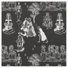 halloween skeleton toile rococo antique skull stoff