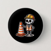 Halloween Skeleton Traffic Cone Button (Vorderseite)