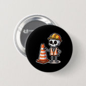 Halloween Skeleton Traffic Cone Button (Vorne & Hinten)