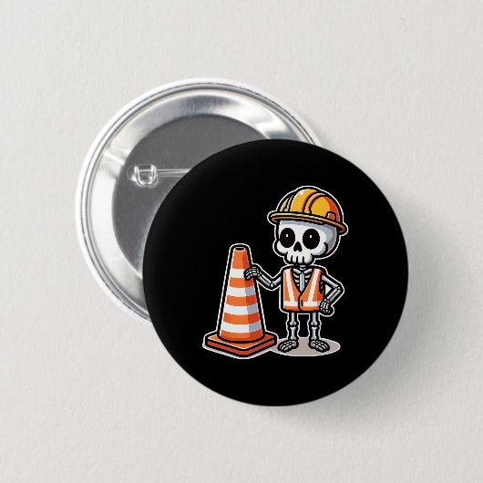 Halloween Skeleton Traffic Cone Button (Vorne & Hinten)