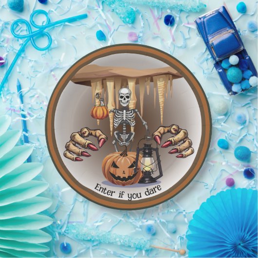 Halloween Skeleton Trick oder Behandlung Pappteller (Party)