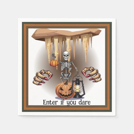 Halloween Skeleton Trick oder Behandlung Serviette (Vorderseite)