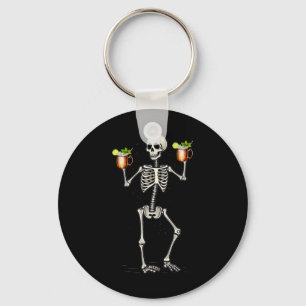 Halloween Skeleton trinkt Moskauer Mule-Schwanz Schlüsselanhänger