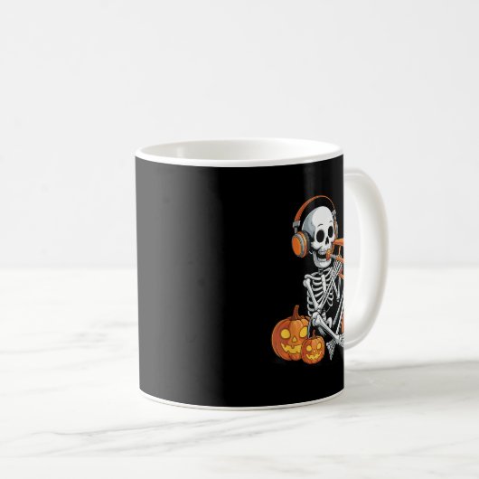 Halloween Skeleton Trombone Trombonist Kaffeetasse (VorderseiteRechts)