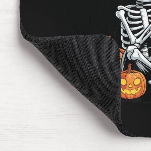 Halloween Skeleton Trombone Trombonist  Mousepad (Ecke)