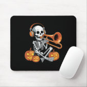 Halloween Skeleton Trombone Trombonist Mousepad (Mit Mouse)