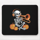 Halloween Skeleton Trombone Trombonist Mousepad (Vorne)