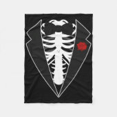 Halloween Skeleton Tuxedo Kostüm Fleecedecke (Vorderseite)