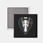 Halloween Skeleton Tuxedo Kostüm Magnet (Vorderseite/Rückseite)
