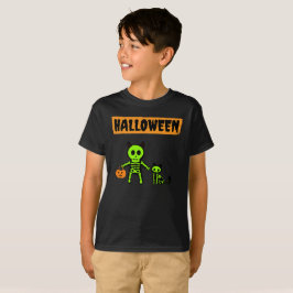 Halloween Skeleton und Cat T-Shirt