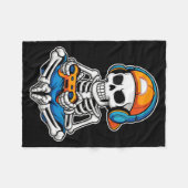 Halloween Skeleton Video Gamer Funny Gaming Boys M Fleecedecke (Vorderseite (Horizontal))